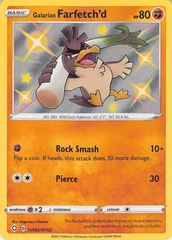 Galarian Farfetch'd SV063/SV122 Shiny Rare Shining Fates Shiny Vault Pokemon LP - Image 1