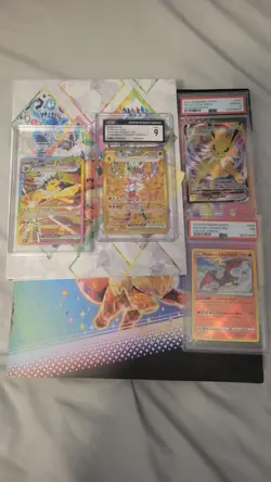 Pokemon Card Collection 2 Binders + 4 Slabs - Image 1