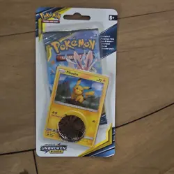 Pokemon TCG Sun & Moon Unbroken Bonds Blister 1 Booster w/ Pikachu Promo & Coin - Image 1