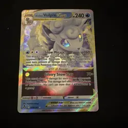 Pokemon TCG Alolan Vulpix VSTAR 034/195 Silver Tempest Full Art Holo EN - Image 1