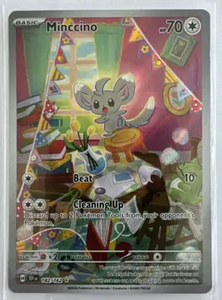 Pokemon - Minccino - 182/162 SV05: Temporal Forces - Illustration Rare - NM - Image 1