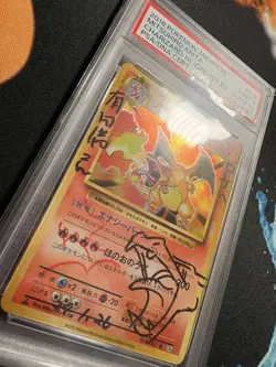 Pokemon Mitsuhiro Arita Signed Sketch Charizard 011/087 20th PSA 9 Auto 10 - Image 3