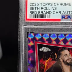 2025 Topps Chrome WWE SETH ROLLINS Purple Geometric Auto /10 #SET PSA 9 - Image 2
