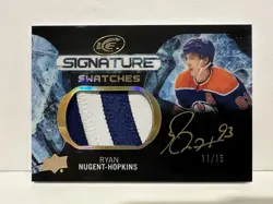 RYAN NUGENT-HOPKINS 2023-24 UPPER DECK ICE SIGNATURE SWATCHES AUTO BLACK /15 NHL - Image 4
