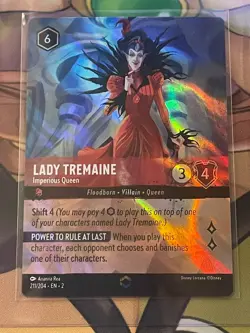 Disney Lorcana Lady Tremaine Enchanted 211/204 Rise of the Floodborn Cold Foil - Image 1