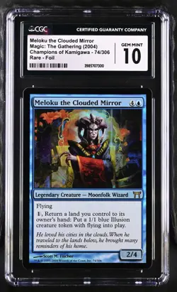 MELOKU THE CLOUDED MIRROR Champions of Kamigawa Foil Rare CGC 10 MTG - Image 1