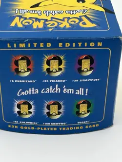 23K Gold Plated PIKACHU Trading Card 1999 SEALED ORIGINAL BOX - Image 3