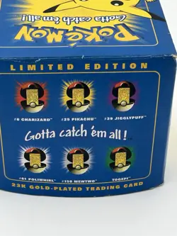 23K Gold Plated PIKACHU Trading Card 1999 SEALED ORIGINAL BOX - Image 4