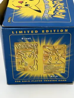 23K Gold Plated PIKACHU Trading Card 1999 SEALED ORIGINAL BOX - Image 5