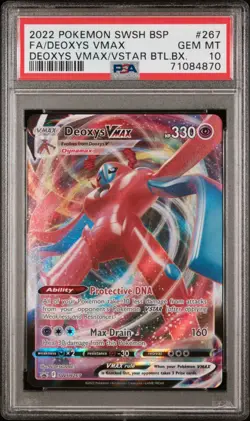 2022 Pokemon TCG Deoxys VMAX Sword & Shield Battle Box Promo SWSH267 PSA 10 - Image 1