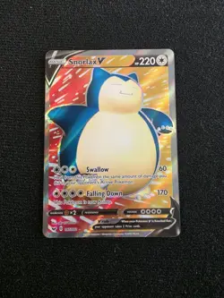 The Pokemon TCG Snorlax V 197/202 Ultra Rare Full Art Holo Swsh01 EN 2020 NM - Image 1