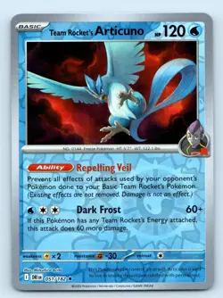 Team Rocket's Articuno 051/182 Rare Destined Rivals Pokemon Reverse Holo NM - Image 1