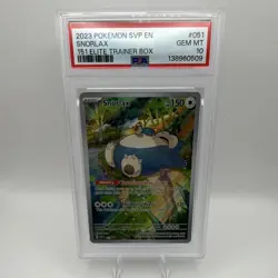 2023 Pokemon 151 Snorlax Full Art ETB SVP 051 Black Star Promo Card PSA 10 - Image 1