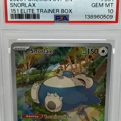 2023 Pokemon 151 Snorlax Full Art ETB SVP 051 Black Star Promo Card PSA 10 - Image 2