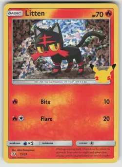 Litten 015/025 Promo McDonald's 25th Anniversary Promos Pokemon Holo LP - Image 1