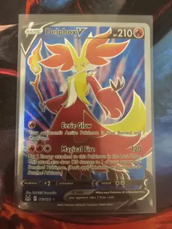 Pokemon TCG Delphox V Ultra Rare Full Art Holo 173/196 Swsh11 English - Image 1