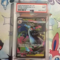 PSA 9 MEGA CHARIZARD X EX 109/094 ULTRA RARE PHANTASMAL FLAMES POKEMON - Image 1