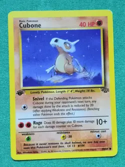 Pokemon Cubone 1st Edition Jungle Regular Common Card 50/64 English MP - Image 1