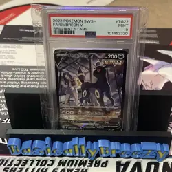 2022 Pokemon Sword & Shield Brilliant Stars Umbreon V #TG22 FA PSA 9 MINT - Image 1