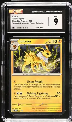 Jolteon 169 Prismatic Evolutions Poster Collection Pokemon CGC 9 Mint - Image 1