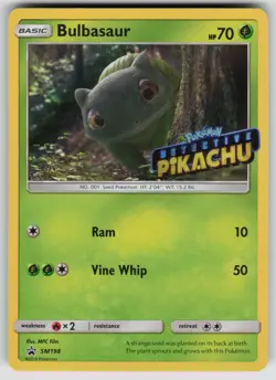 Bulbasaur - (Detective Pikachu Stamped) SM198 Holo Sun & Moon Promo Pokemon NM - Image 1