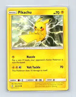 Pikachu 66/236 Common Cosmic Eclipse Pokemon Lightly Played - Image 1
