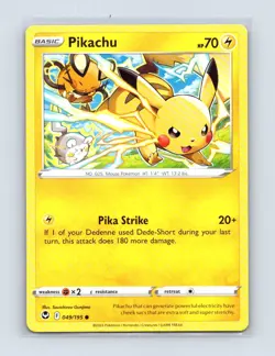 Pikachu 049/195 Common Silver Tempest Pokemon Lightly Played - Image 1