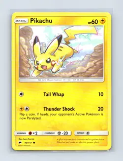 Pikachu 40/147 Common Burning Shadows Pokemon Lightly Played - Image 1