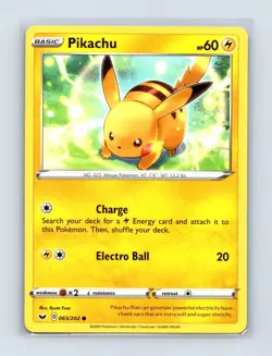 Pikachu 065/202 Common Sword & Shield Pokemon Lightly Played - Image 1