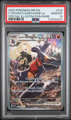 2025 POKEMON DRI EN-DESTINED RIVALS #232 CYNTHIA'S GARCHOMP ex PSA GEM MT 10 - Image 1