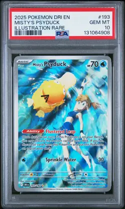 2025 POKEMON DRI EN-DESTINED RIVALS #193 MISTY'S PSYDUCK PSA GEM MT 10 - Image 1