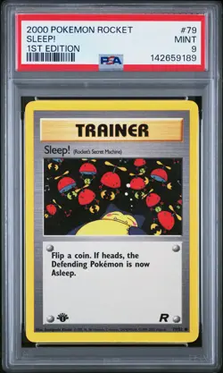 2000 POKEMON ROCKET #79 SLEEP! 1ST EDITION PSA MINT 9 - Image 1