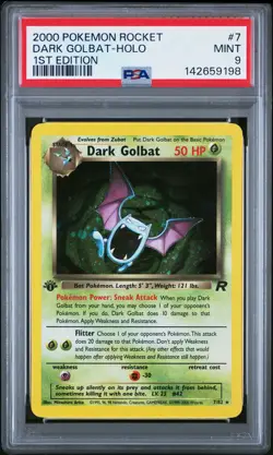 2000 POKEMON ROCKET #7 DARK GOLBAT-HOLO 1ST EDITION PSA MINT 9 - Image 1