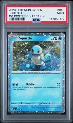 2023 POKEMON SVP EN-SV BLACK STAR PROMO #048 SQUIRTLE PSA MINT 9 - Image 1