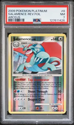 Pokemon Card Salamence 8/99 Reverse Holo Foil Platinum Arceus PSA 7 NM - Image 1