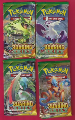 Pokemon "Roaring Skies" 10-Card Sealed Booster Pack lot of 4 - Image 1