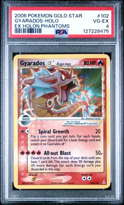 2006 POKEMON EX HOLON PHANTOMS GOLD STAR #102 GYARADOS-HOLO PSA 4 - Image 1