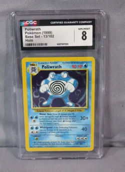 POLIWRATH Pokemon 1999 Base Set 13/102 HOLO Card CGC Graded 8 NM/Mint - Image 1