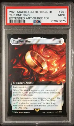 2023 MTG TALES OF MIDDLE-EARTH EXTENDED ART-SURGE FOIL #791 THE ONE RING PSA 9 - Image 1