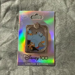 DEC Disney 100 Aladdin Genie and Abu LE 400 Employee Center Pin New - Image 1