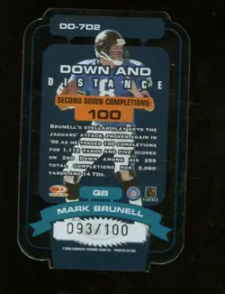 2000 Donruss Elite Down Distance Die Cuts Mark Brunell /100 Jacksonville Jaguars - Image 2