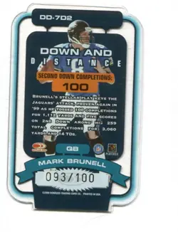 2000 Donruss Elite Down Distance Die Cuts Mark Brunell /100 Jacksonville Jaguars - Image 4