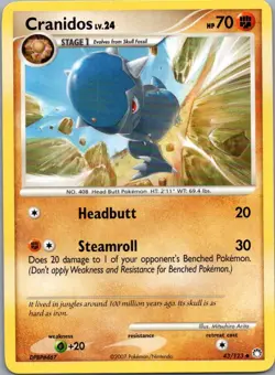 NM - Cranidos #43/123 | Uncommon | Mysterious Treasures - Image 1