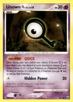 Unown [Q] 49/100 Uncommon Majestic Dawn Pokemon Lightly Played - Image 1