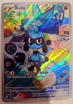 Pokemon Riolu TCG Illustration Rare Card 215/198 SV01 Scarlet & Violet Base Set - Image 1