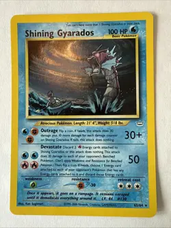 Pokemon TCG Neo Revelation Shining Gyarados 65/64 Secret Rare Holo Card English - Image 1
