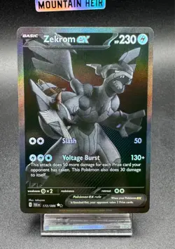 Pokemon Zekrom EX Black Bolt 172/086 English TCG Card Near Mint Condition - Image 1