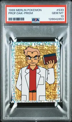 1999 MERLIN POKEMON #S33 PROF.OAK-PRISM PSA 10 - Image 1