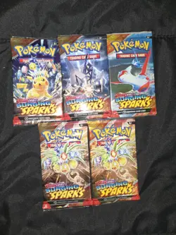 LOT OF 5 Pokemon Surging Sparks Booster Packs Factory Sealed Fast Shipping - Image 1