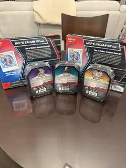 Pokemon Sealed Lot 2 Hop’s Zacian ex Boxes + 3 Tins 10 DR 7 JT Packs - Image 2